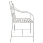 vidaXL Lavička Biela Kov 104 x 52.5 x 89 cm Odolná na Dlhé Roka – Obrázok 5