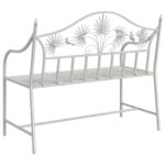 vidaXL Lavička Biela Kov 104 x 52.5 x 89 cm Odolná na Dlhé Roka – Obrázok 6