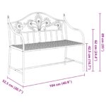 vidaXL Lavička Biela Kov 104 x 52.5 x 89 cm Odolná na Dlhé Roka – Obrázok 9