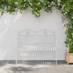 vidaXL lavička Biela Kov 103,5 x 59 x 89 cm Odolná Vonkajšia lavička – Obrázok 3