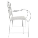vidaXL lavička Biela Kov 103,5 x 59 x 89 cm Odolná Vonkajšia lavička – Obrázok 5