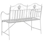 vidaXL lavička Biela Kov 103,5 x 59 x 89 cm Odolná Vonkajšia lavička – Obrázok 6