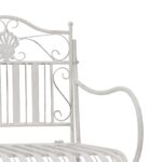 vidaXL lavička Biela Kov 103,5 x 59 x 89 cm Odolná Vonkajšia lavička – Obrázok 7