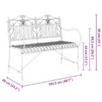 vidaXL lavička Biela Kov 103,5 x 59 x 89 cm Odolná Vonkajšia lavička – Obrázok 9