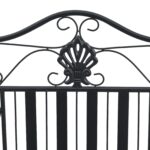 vidaXL kovová lavička Čierna Kov Štandardná Dekoratívne vložky – Obrázok 8