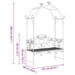 vidaXL lavička Biela Kov 121 x 48 x 200 cm Dekoratívne prvky – Obrázok 12