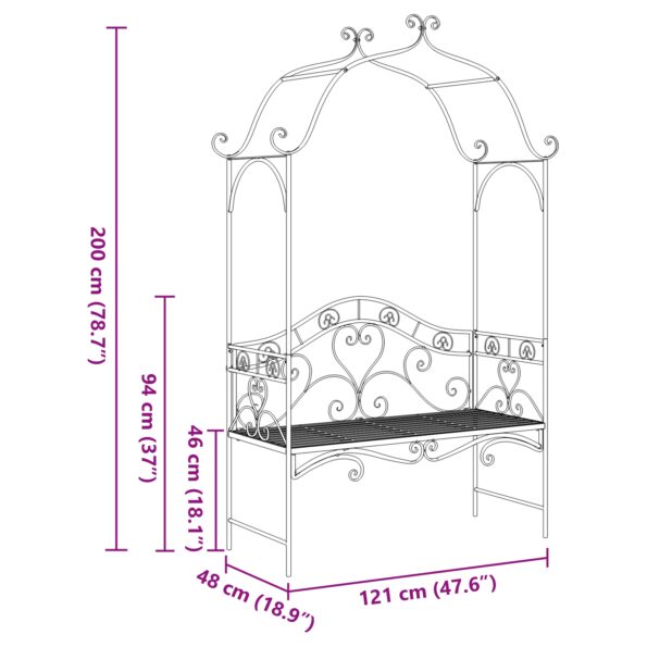 42008120_12.jpg vidaXL lavička Biela Kov 121 x 48 x 200 cm Dekoratívne prvky – Obrázok 12