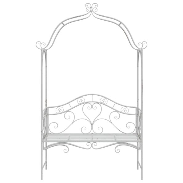 42008120_6.jpg vidaXL lavička Biela Kov 121 x 48 x 200 cm Dekoratívne prvky – Obrázok 6