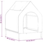 vidaXL Psia búda Čierna Polyester a Oceľ – Obrázok 10