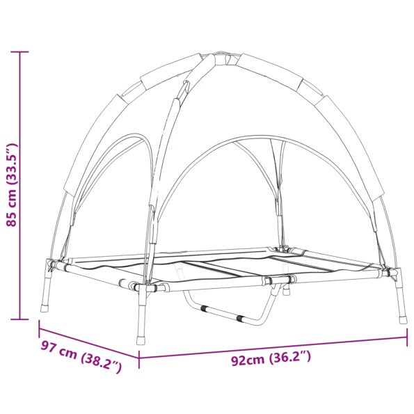 vidaXL Psia postel' Čierna 92 x 77 x 82,5 cm Oceľ – Obrázok 10