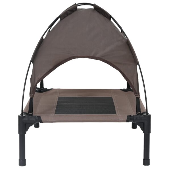 vidaXL Vyvýšená psia postel s odnímateľnou strechou Hnedá S Oceľ – Obrázok 5