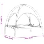 vidaXL Psia postel' Strieborná šedá 62 x 48 x 61 cm Oceľ – Obrázok 10