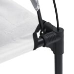 vidaXL Vyvýšená psia posteľ s odnímateľnou strechou Strieborná šedá M Kov – Obrázok 6