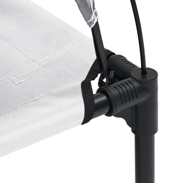 vidaXL Vyvýšená psia posteľ s odnímateľnou strechou Strieborná šedá M Kov – Obrázok 6