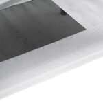 vidaXL Vyvýšená psia posteľ s odnímateľnou strechou Strieborná šedá M Kov – Obrázok 7