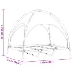 vidaXL Vyvýšená psia posteľ s odnímateľnou strechou námornícka modrá XL oceľ – Obrázok 10