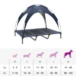 vidaXL Vyvýšená psia posteľ s odnímateľnou strechou námornícka modrá XL oceľ – Obrázok 11