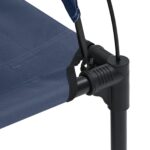 vidaXL Vyvýšená psia posteľ s odnímateľnou strechou námornícka modrá XL oceľ – Obrázok 6