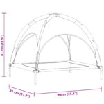 vidaXL Vyvýšená psia postel s odnímateľným prístreškom Čierna L Oceľ – Obrázok 10