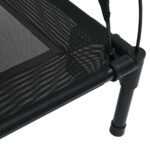 vidaXL Vyvýšená psia postel s odnímateľným prístreškom Čierna L Oceľ – Obrázok 6