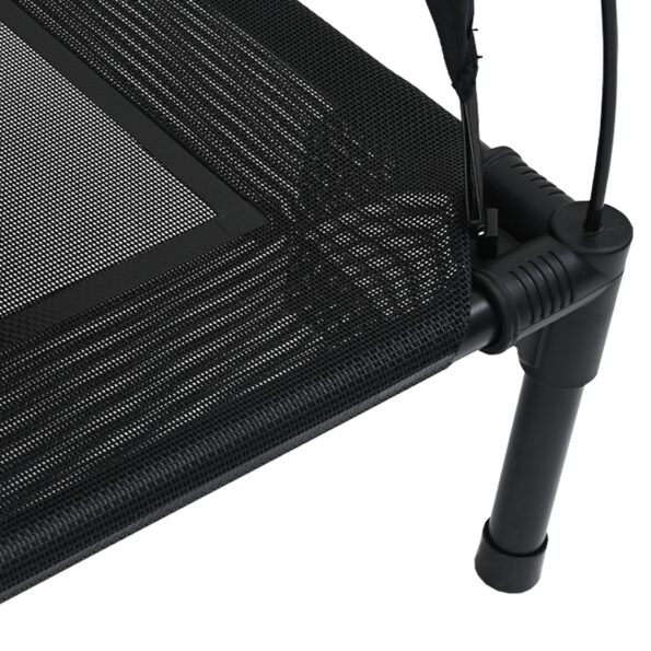 vidaXL Vyvýšená psia postel s odnímateľným prístreškom Čierna L Oceľ – Obrázok 6