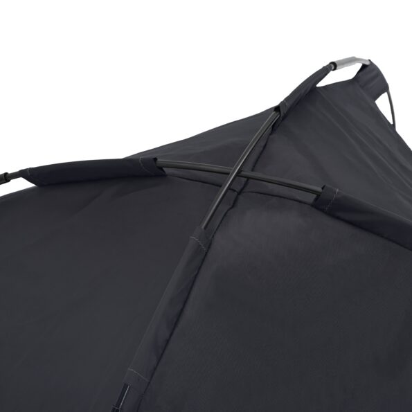 vidaXL Vyvýšená psia postel s odnímateľným prístreškom Čierna L Oceľ – Obrázok 8