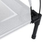 vidaXL Vyvýšená posteľ pre psa s odnímateľnou strechou Strieborná šedá Oceľ – Obrázok 6