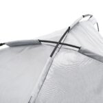 vidaXL Vyvýšená posteľ pre psa s odnímateľnou strechou Strieborná L Oceľ – Obrázok 8