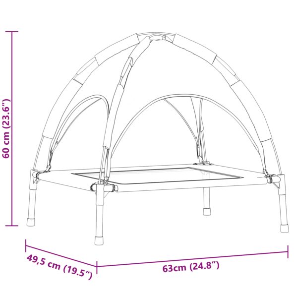 vidaXL vyvýšená posteľ pre psa s odnímateľnou strechou námornícka modrá oceľ – Obrázok 10