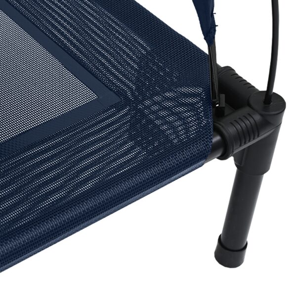 vidaXL vyvýšená posteľ pre psa s odnímateľnou strechou námornícka modrá oceľ – Obrázok 6