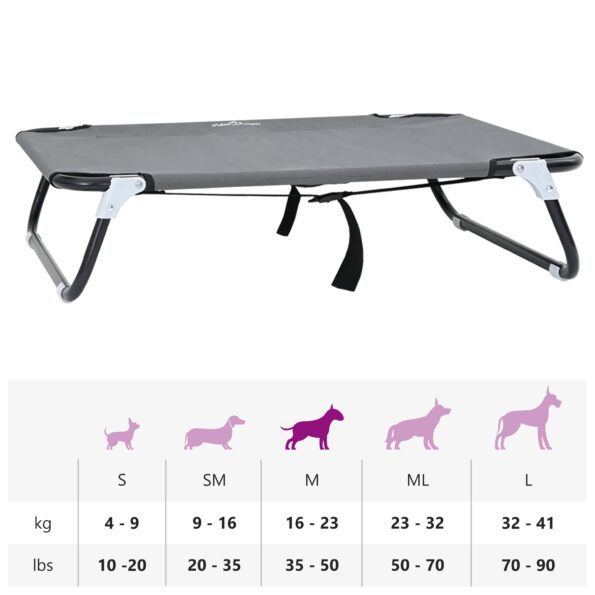 vidaXL Skladacia svetlosivá psia postel M Oxfordská tkanina a oceľ – Obrázok 10