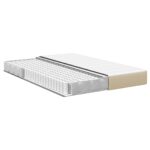 vidaXL Matrac s vreckovými pružinami vo svetlozeleno-sivej, stredne tvrdý, 140x200x20 cm látka – Obrázok 4