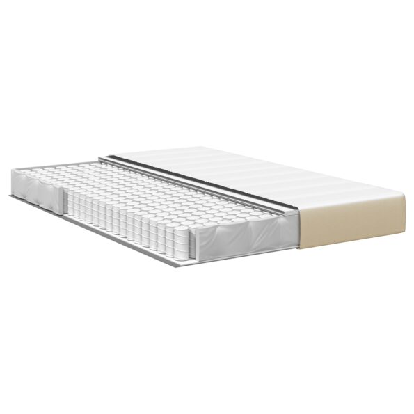 vidaXL Matrac s vreckovými pružinami vo svetlozeleno-sivej, stredne tvrdý, 140x200x20 cm látka – Obrázok 4