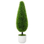 vidaXL Umelá rastlina topiary borovica s kvetináčom 24x90 cm Zelená