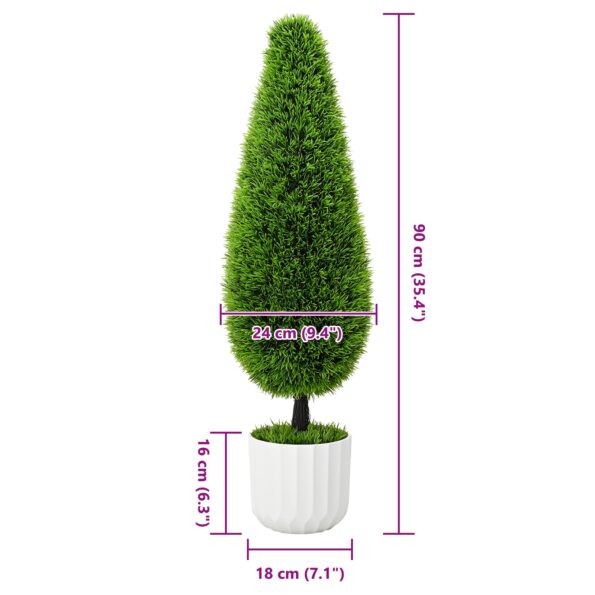 vidaXL Umelá rastlina topiary borovica s kvetináčom 24x90 cm Zelená – Obrázok 5