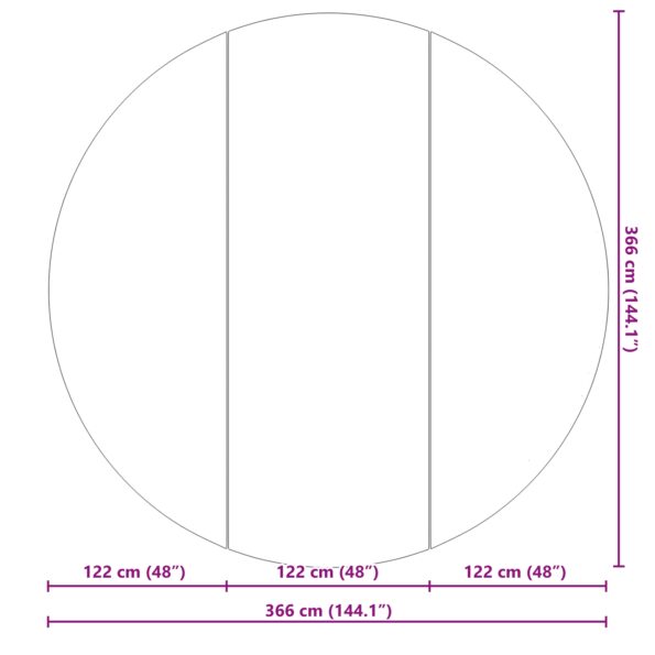 42009105_7.jpg vidaXL Okrúhly kryt na bazén Čierny Plastový Ø 366 cm Vodotesný materiál – Obrázok 7