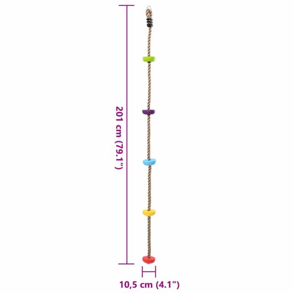 vidaXL Lezecké lano Viacfarebný 10,5 x 10,5 x 201 cm Polyester – Obrázok 7