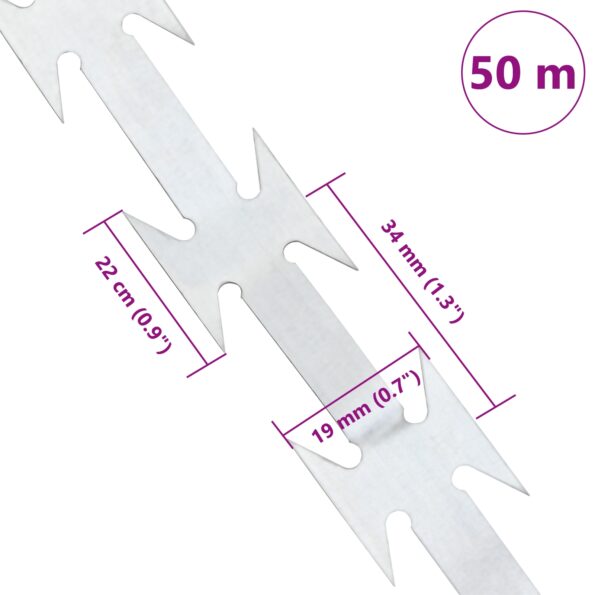 vidaXL ostnatý drôt 50 m BTO-22 pozinkovaná oceľ – Obrázok 5