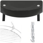 vidaXL Stojan na varenie na ohni s grilovacou mriežkou a ohňovou táckou 170 cm – Obrázok 7