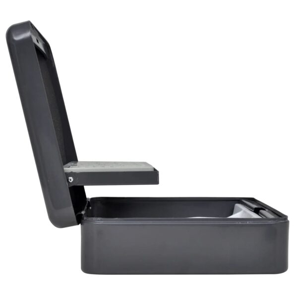 vidaXL Pokladnica so zámkom Tmavo šedá 30 x 24 x 9 cm Oceľ – Obrázok 3