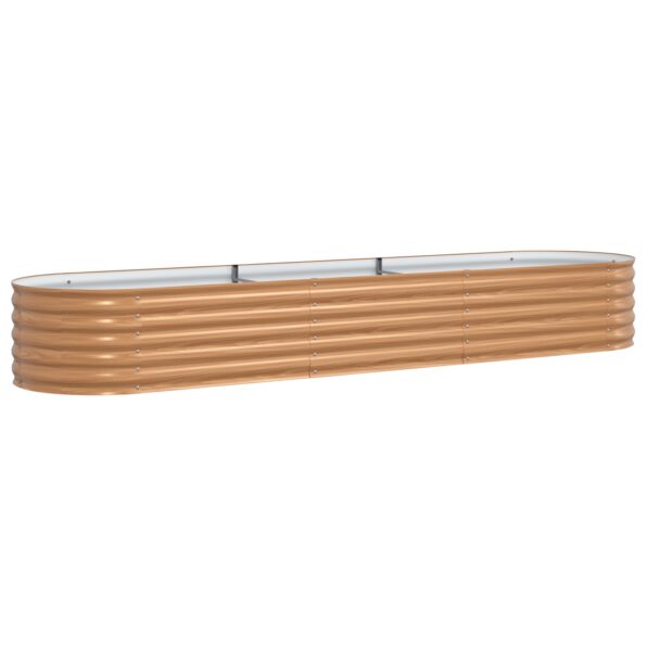 42011331_2.jpg vidaXL Vyvýšený záhradný box Hnedý s dreveným vzhľadom 320x80x44 cm Oceľ – Obrázok 2