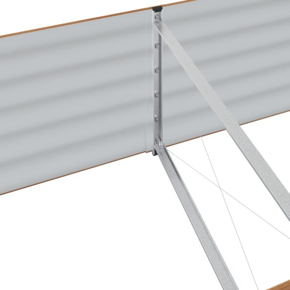 42011331_8.jpg vidaXL Vyvýšený záhradný box Hnedý s dreveným vzhľadom 320x80x44 cm Oceľ – Obrázok 8