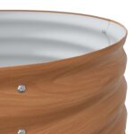vidaXL Zvýšený záhon hnedý s dreveným vzhľadom 80x80x44 cm z ocele – Obrázok 8