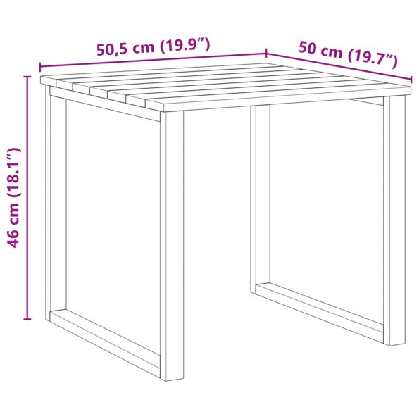 vidaXL stôl na ležanie 50.5x50.5x46 cm impregnované borovicové – Obrázok 9