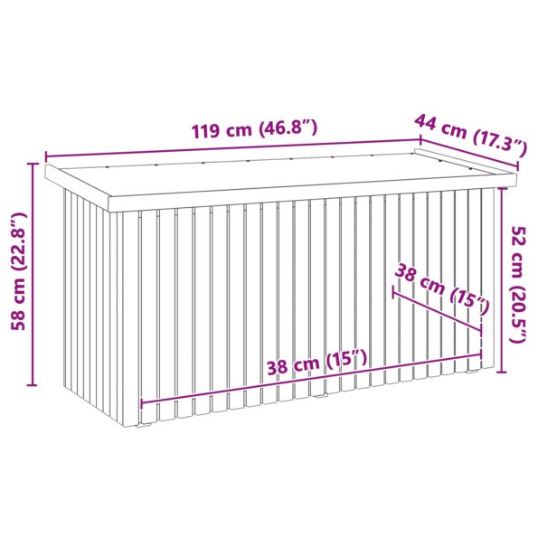 vidaXL Úložná skrinka 119x44x58.5 cm Ošetrené borovicové drevo – Obrázok 9