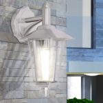 vidaXL Vonkajší nástenný lampáš, nerezová oceľ