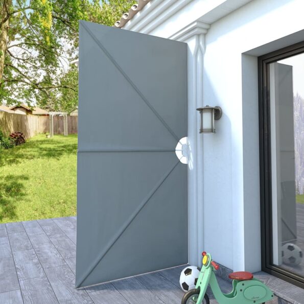 vidaXL Skladacia bočná markíza na terasu, sivá 300x150 cm – Obrázok 3
