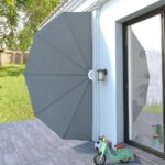 vidaXL Skladacia bočná markíza na terasu, sivá 200 cm – Obrázok 3