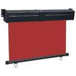 vidaXL Bočná markíza na balkón 125x250 cm, červená – Obrázok 3