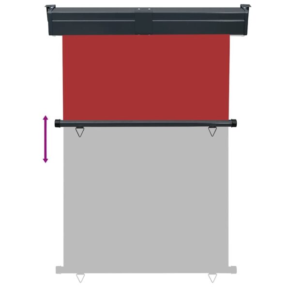 vidaXL Bočná markíza na balkón 125x250 cm, červená – Obrázok 5